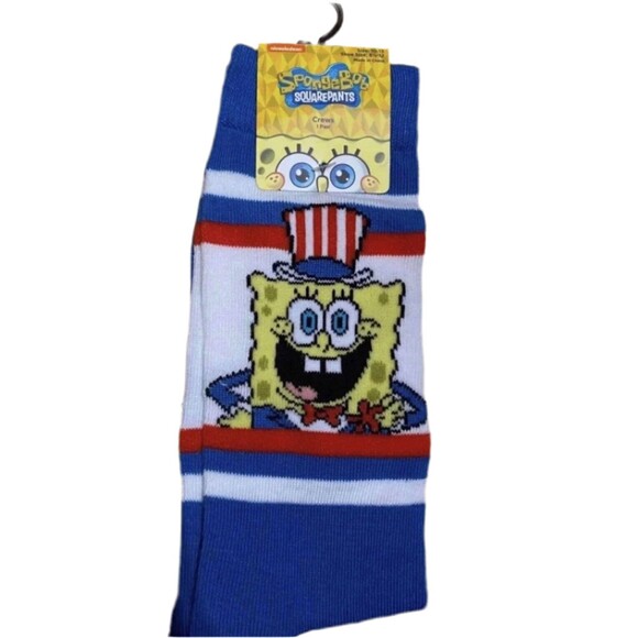 SpongeBob America Crew Socks - Picture 1 of 1